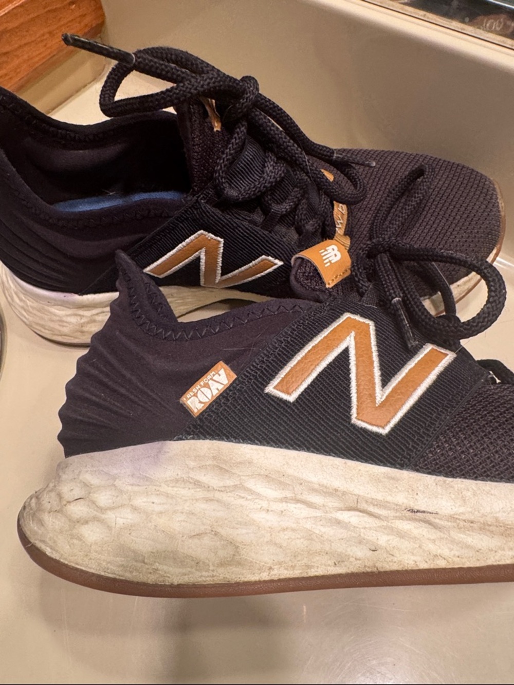 New Balance Sneakers Duo - Black and Light Gray with Tan Details 8D - Picture 8 of 9